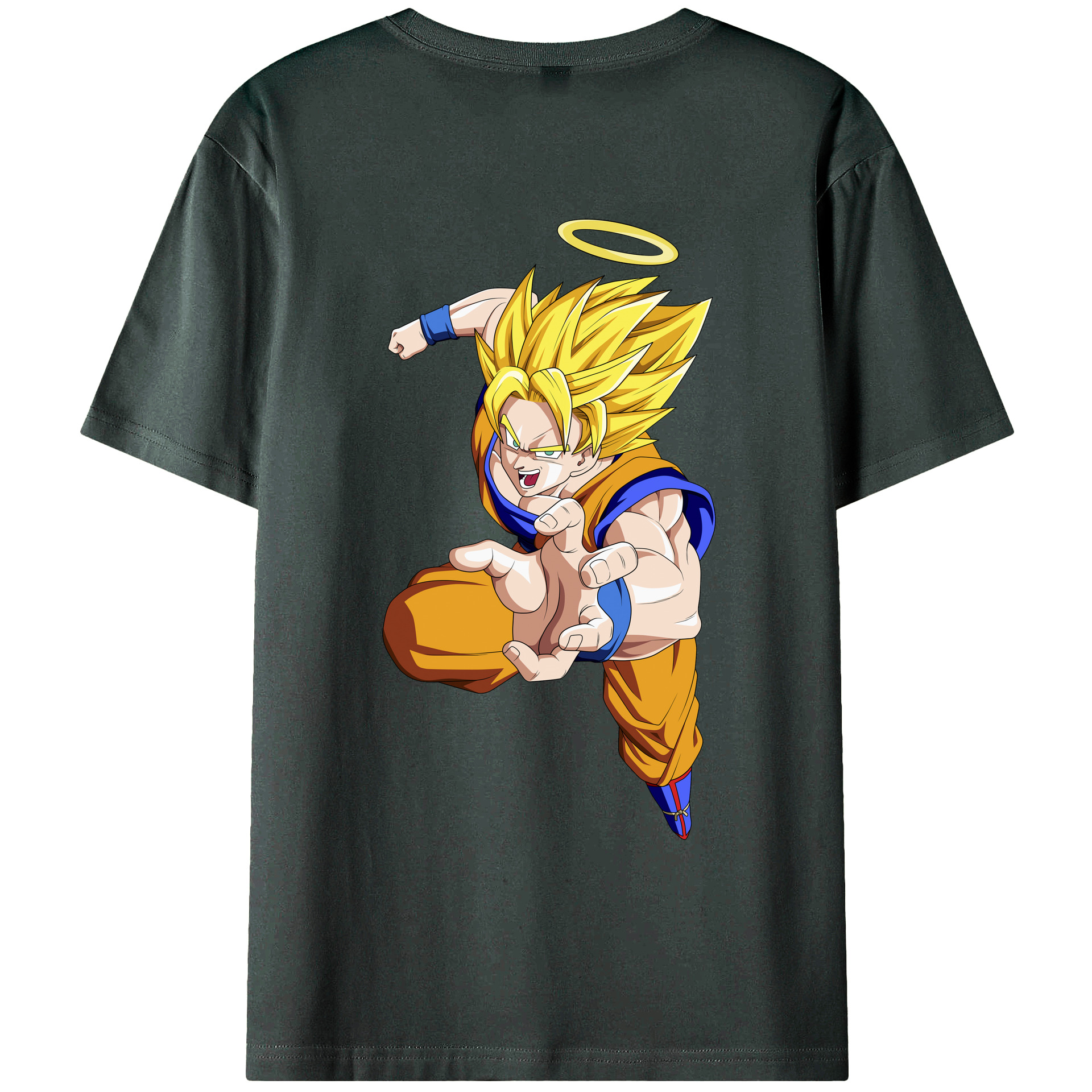 （画像用） ドラゴンボール 孫悟空（そん ごくう）Son Goku カカロット DRAGON BALL Kakarotto 綿100％ メンズ半袖Tシャツ（バックプリント） 通気性